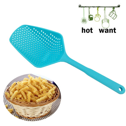 ELECTROPRIME Plastic Drain Shovel Strainers Water Leaking Shovel Kitchen Cooking Ice Shovel Colander(Red)
