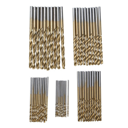 ELECTROPRIME 50 PCS/Set Titanium Coated Drill Bits High Speed Steel Drill Bit Set Power Drilling Tools
