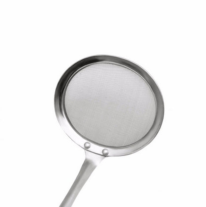 ELECTROPRIME 2 PCS Kitchen Stainless Steel Mesh Skimmer Vegetable Residue Oil Mesh Colander Strainer, Size: 19x7.3x6.2cm(Silver)