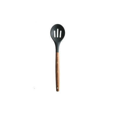 ELECTROPRIME Silicone Wood Handle Spatula Heat-resistant Soup Spoon Non-stick Special Cooking Shovel Kitchen Tools Colander Spoon