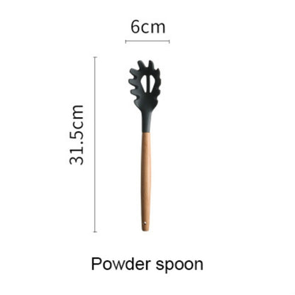 ELECTROPRIME Silicone Wood Handle Spatula Heat-resistant Soup Spoon Non-stick Special Cooking Shovel Kitchen Tools Draging Spoon