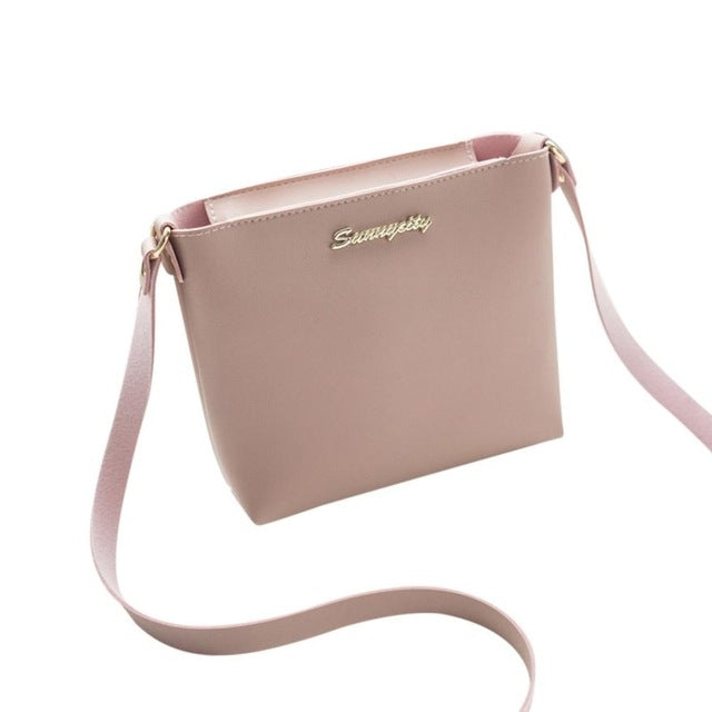 ELECTROPRIME Women Solid zipper Shoulder Bag Crossbody Bag Messenger Phone Coin Bag(Pink)