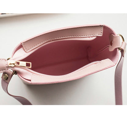 ELECTROPRIME Women Solid zipper Shoulder Bag Crossbody Bag Messenger Phone Coin Bag(Pink)