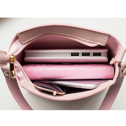 ELECTROPRIME Women Solid zipper Shoulder Bag Crossbody Bag Messenger Phone Coin Bag(Pink)