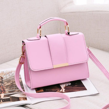 ELECTROPRIME Women Bag Leather Handbags PU Shoulder Bag Small Flap Crossbody Bags for Women Messenger Bags(Pink)