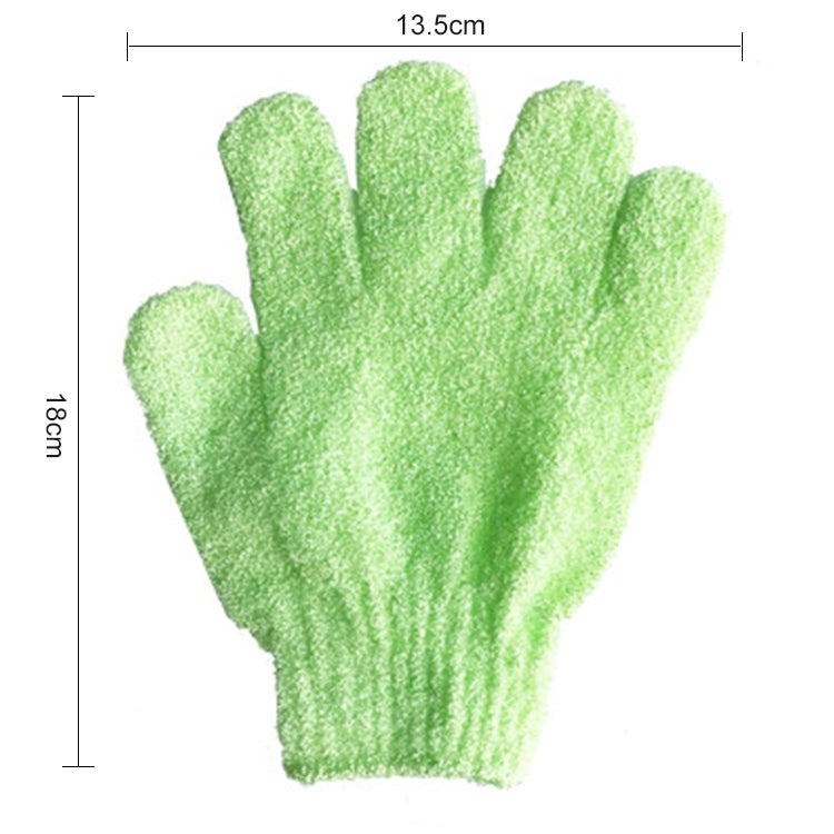 ELECTROPRIME 5 PCS Shower Bath Gloves Exfoliating Spa Massage Scrub Body Glove(Green)