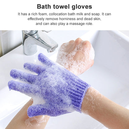 ELECTROPRIME 5 PCS Shower Bath Gloves Exfoliating Spa Massage Scrub Body Glove(Blue)