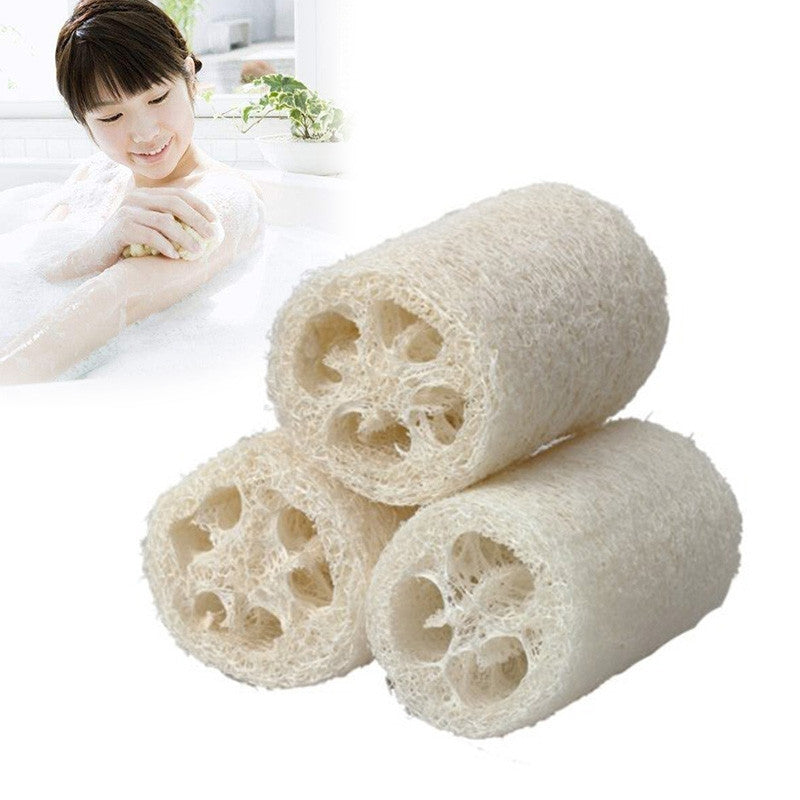 ELECTROPRIME Bath Body Shower Sponge Scrubber Natural Loofah Luffa Loofa Washing Dishes Towel Bathing Massage Body Sponge Scrubber(10cm White Small Size)