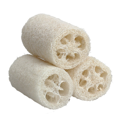 ELECTROPRIME Bath Body Shower Sponge Scrubber Natural Loofah Luffa Loofa Washing Dishes Towel Bathing Massage Body Sponge Scrubber(10cm White Small Size)