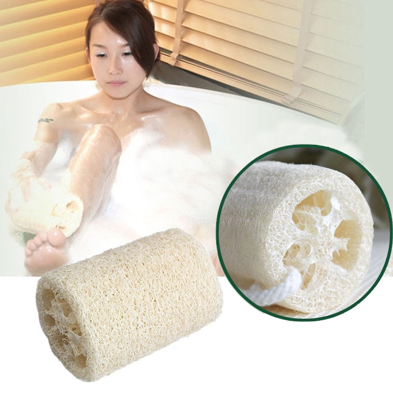 ELECTROPRIME Bath Body Shower Sponge Scrubber Natural Loofah Luffa Loofa Washing Dishes Towel Bathing Massage Body Sponge Scrubber(10cm White Small Size)