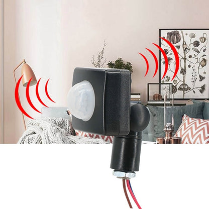 ELECTROPRIME Automatic Security PIR Infrared Motion Sensor Detector Wall Spotlights Switch, Size:10mm(Black)