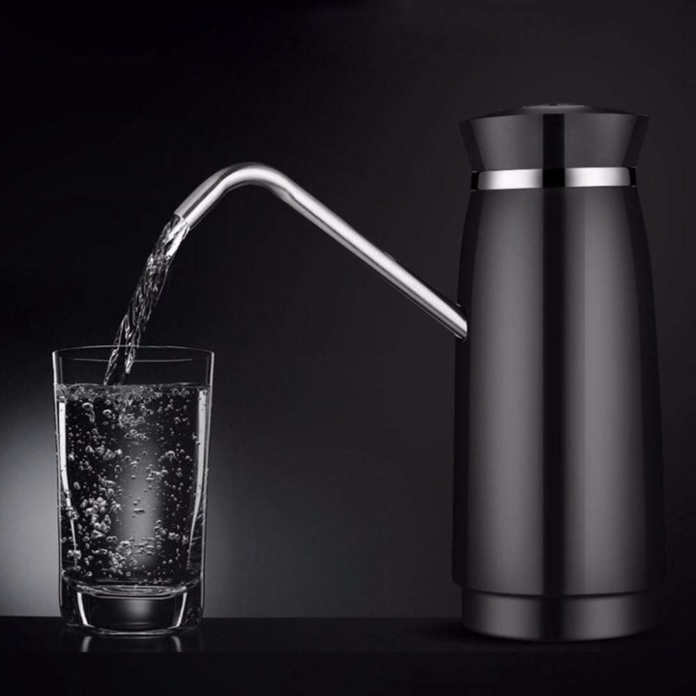 ELECTROPRIME Stainless Steel Automatic Electric Portable Water Pump Dispenser Water Feeder Gallon Drinking Bottle Switch(Black)