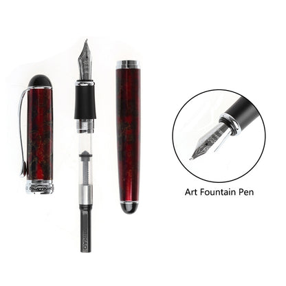 ELECTROPRIME X750 Stationery Stainless Steel Fountain Pen Medium Nib Ink Pens School Oiifice Gift, Nib Size:0.5mm(Ivory)