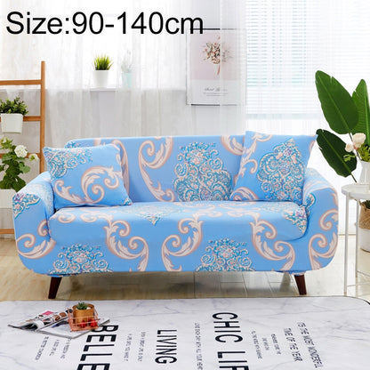 ELECTROPRIME Sofa Covers all-inclusive Slip-resistant Sectional Elastic Full Couch Cover Sofa Cover and Pillow Case, Specification:Single Seat+2 pcs Pillow Case(Blue European Flower)