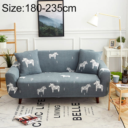 ELECTROPRIME Sofa Covers all-inclusive Slip-resistant Sectional Elastic Full Couch Cover Sofa Cover and Pillow Case, Specification:Three Seat + 2 pcs Pillow Case(Horses)