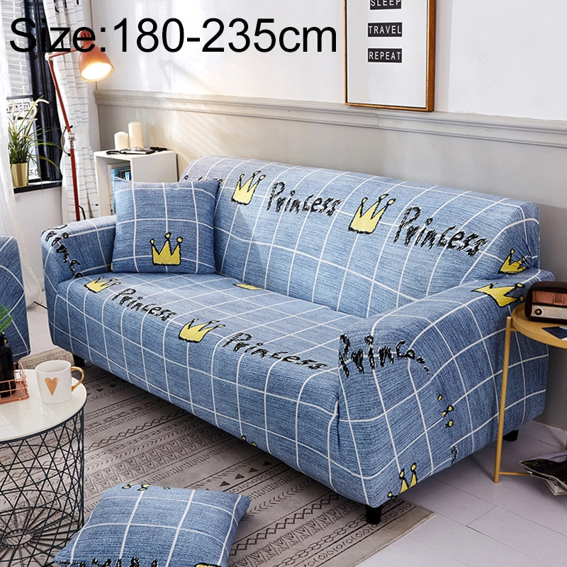 ELECTROPRIME Sofa Covers all-inclusive Slip-resistant Sectional Elastic Full Couch Cover Sofa Cover and Pillow Case, Specification:Three Seat + 2 pcs Pillow Case(Royal Crown)
