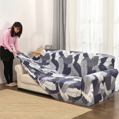 ELECTROPRIME Sofa Covers all-inclusive Slip-resistant Sectional Elastic Full Couch Cover Sofa Cover and Pillow Case, Specification:Three Seat + 2 pcs Pillow Case(Literary Family)