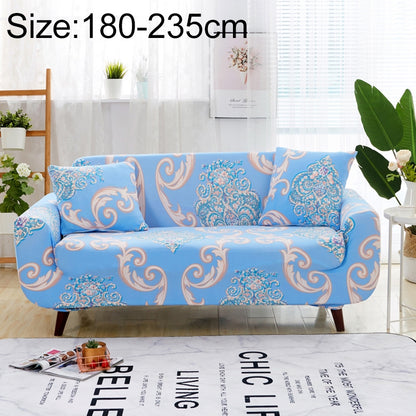 ELECTROPRIME Sofa Covers all-inclusive Slip-resistant Sectional Elastic Full Couch Cover Sofa Cover and Pillow Case, Specification:Three Seat + 2 pcs Pillow Case(Blue European Flower)