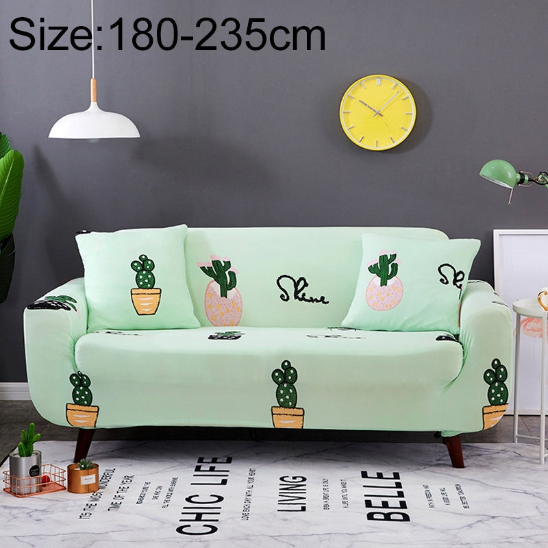 ELECTROPRIME Sofa Covers all-inclusive Slip-resistant Sectional Elastic Full Couch Cover Sofa Cover and Pillow Case, Specification:Three Seat + 2 pcs Pillow Case(The Cactus)
