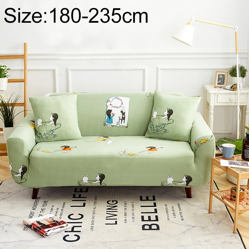 ELECTROPRIME Sofa Covers all-inclusive Slip-resistant Sectional Elastic Full Couch Cover Sofa Cover and Pillow Case, Specification:Three Seat + 2 pcs Pillow Case(Little Girl)