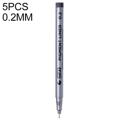 ELECTROPRIME 5 PCS Micron Ink Marker Pen Black Fineliner Sketching Pens 0.2mm