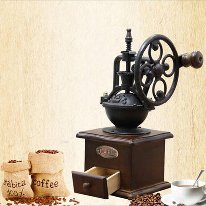 ELECTROPRIME Manual Coffee Grinder Antique Cast Iron Hand Crank Coffee Machine