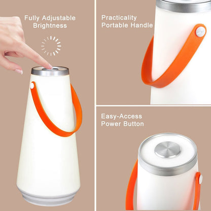 ELECTROPRIME Portable Touch Switch Rechargeable LED Table Lamp Outdoor Camping Emergency Night Light with Handle