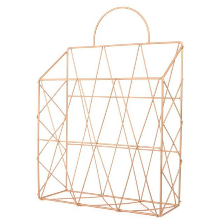 ELECTROPRIME Nordic Style Magazine Holder File Book Rack Desktop Hanging Shelf(Gold)