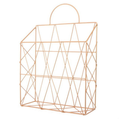 ELECTROPRIME Nordic Style Magazine Holder File Book Rack Desktop Hanging Shelf(Gold)