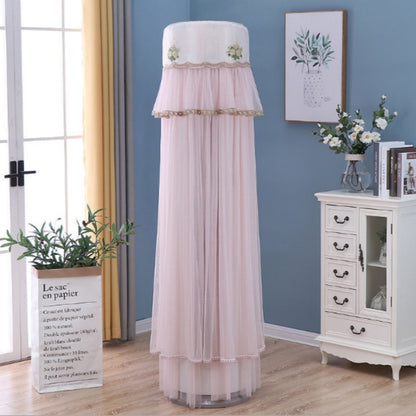 ELECTROPRIME Lace Vertical Round Column Air Conditioner Dust Cover, Size:175cm(Pink)