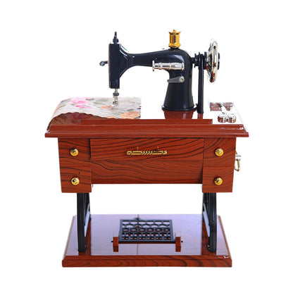 ELECTROPRIME Mini Plastic Vintage Music Box Sewing Machine Style Mechanical Birthday Gift Table Decor