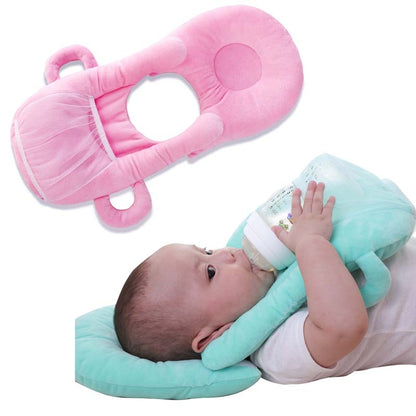 ELECTROPRIME Infant Baby Bottle Rack Free Hand Bottle Holder Cotton Baby Milk Bottle Feeding Learning Nursing Pillow Cushion(Blue)
