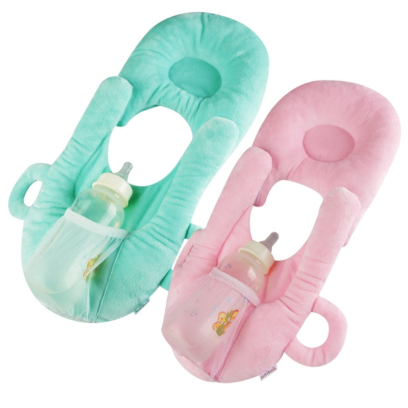 ELECTROPRIME Infant Baby Bottle Rack Free Hand Bottle Holder Cotton Baby Milk Bottle Feeding Learning Nursing Pillow Cushion(Blue)