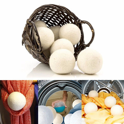 ELECTROPRIME Laundry Clean Ball Reusable Natural Organic Laundry Fabric Softener Ball Premium Organic Wool Dryer Balls