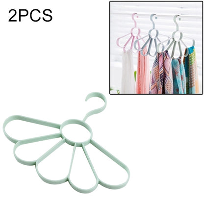 ELECTROPRIME 2PCS Plain Wind Petal Scarf Hanger Multifunctional Fan Hanger Belt Drying Rack(Green)