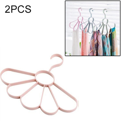 ELECTROPRIME 2PCS Plain Wind Petal Scarf Hanger Multifunctional Fan Hanger Belt Drying Rack(Pink)