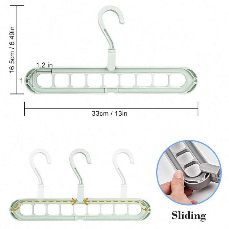 ELECTROPRIME Home Storage Organization Clothes Hanger Drying Rack Plastic Scarf Clothes Hangers(Green)