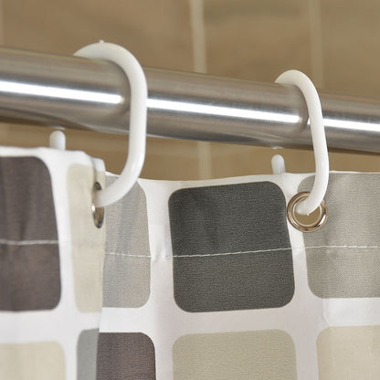 ELECTROPRIME Waterproof And Mildew Curtain Plaid Texture Polyester Cloth Shower Curtain Bathroom Curtains, Size:180x180cm
