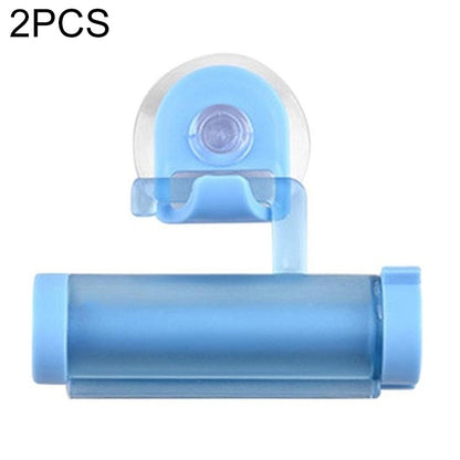 ELECTROPRIME 2 Pcs Creative Sucker Hangable Toothpaste Extruder with Sucker &Holder(Blue)