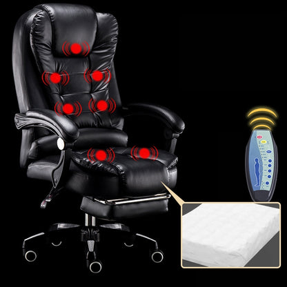 ELECTROPRIME Modern Minimalist Lift Swivel Chair Lazy Seat Gaming Massage Office Chair With Steel Feet & Footrest(Black)