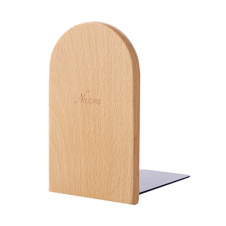 ELECTROPRIME Anti-skid Bookends Shelf Holder Book Nature Wood Stand(Round)