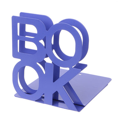 ELECTROPRIME Alphabet Shaped Iron Metal Bookends Support Holder Desk Stands For Books(Purple)