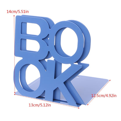 ELECTROPRIME Alphabet Shaped Iron Metal Bookends Support Holder Desk Stands For Books(White)
