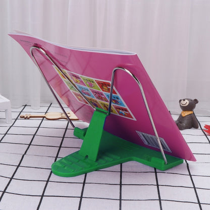 ELECTROPRIME Adjustable Angle Metal Book Stand Fordable Portable Document Book-Reading Holder(Green)