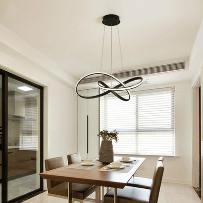ELECTROPRIME Simple and Creative Personality LED Living Room Bedroom Dining Room Chandelier, Diameter: 50cm, Light Color:White Light(Black)
