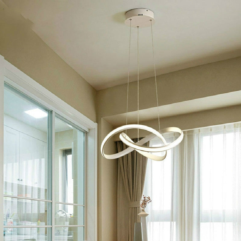 ELECTROPRIME Simple and Creative Personality LED Living Room Bedroom Dining Room Chandelier, Diameter: 50cm, Light Color:White Light(Black)