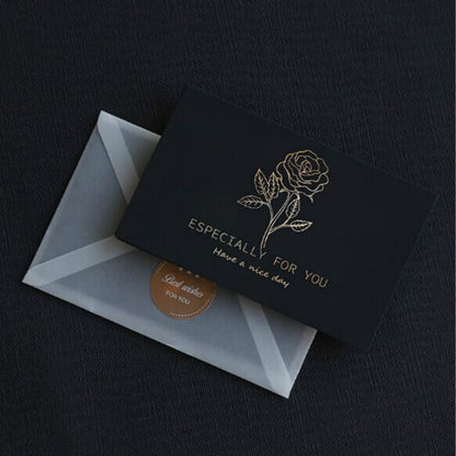 ELECTROPRIME 6 PCS Creative Business Bronzing Thanksgiving Birthday Card(Rose)