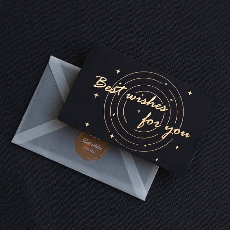 ELECTROPRIME 6 PCS Creative Business Bronzing Thanksgiving Birthday Card(Best Wishes For You)