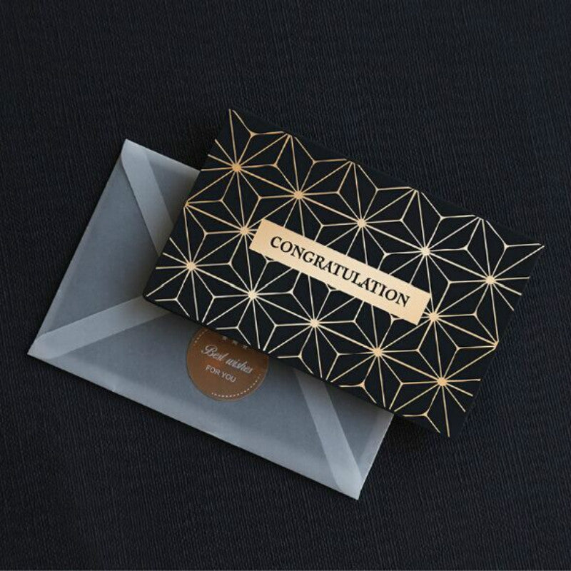 ELECTROPRIME 6 PCS Creative Business Bronzing Thanksgiving Birthday Card(Congratulation)