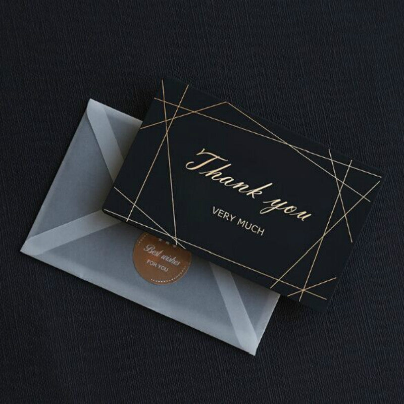 ELECTROPRIME 6 PCS Creative Business Bronzing Thanksgiving Birthday Card(Thank You)